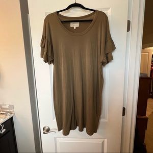 Current/Elliott olive ruffle roadie dress